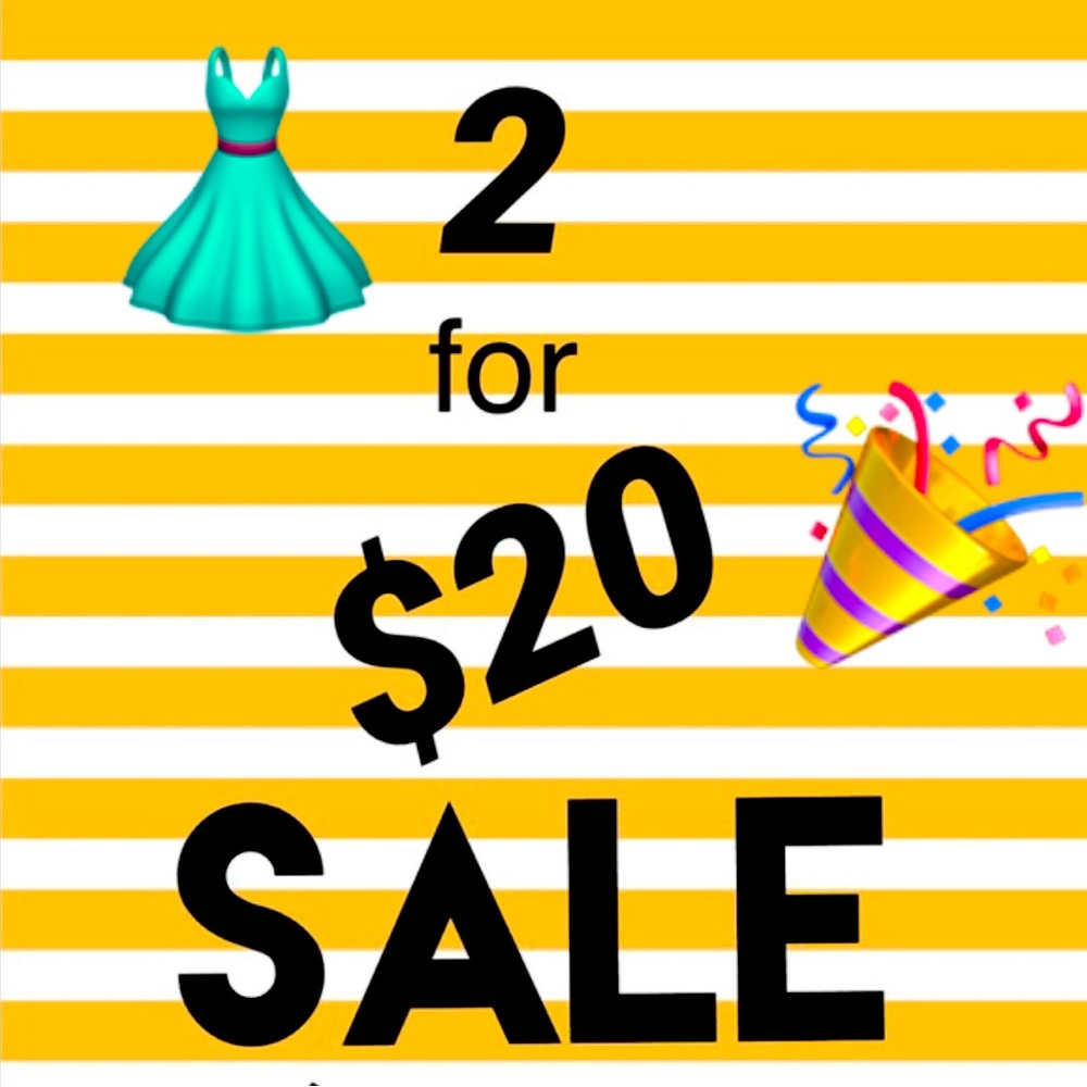 2 for 20🤩 Bundle 2 dresses that are marked as 2 for 20 and make a $20 offer.